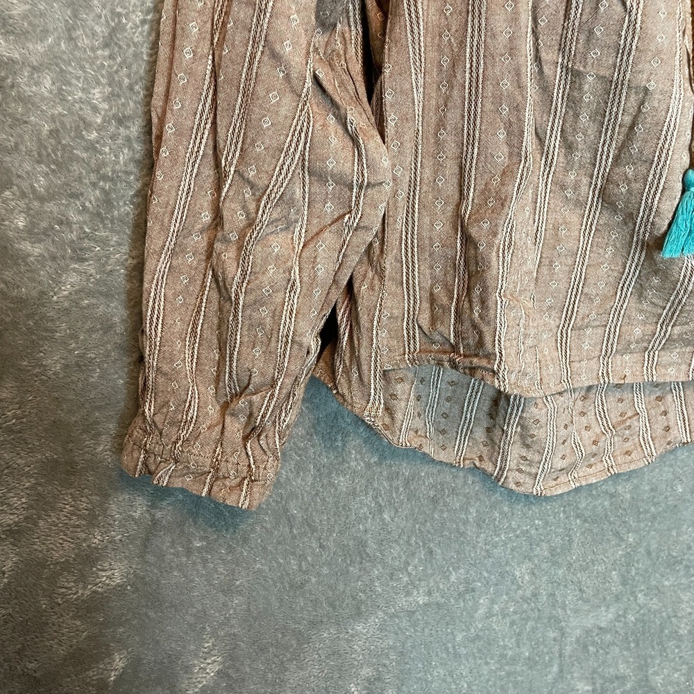 Panhandle Women Flowy Peasant Blouse 2XL Western Boho Country Cowgirl Tassels - Picture 4 of 11